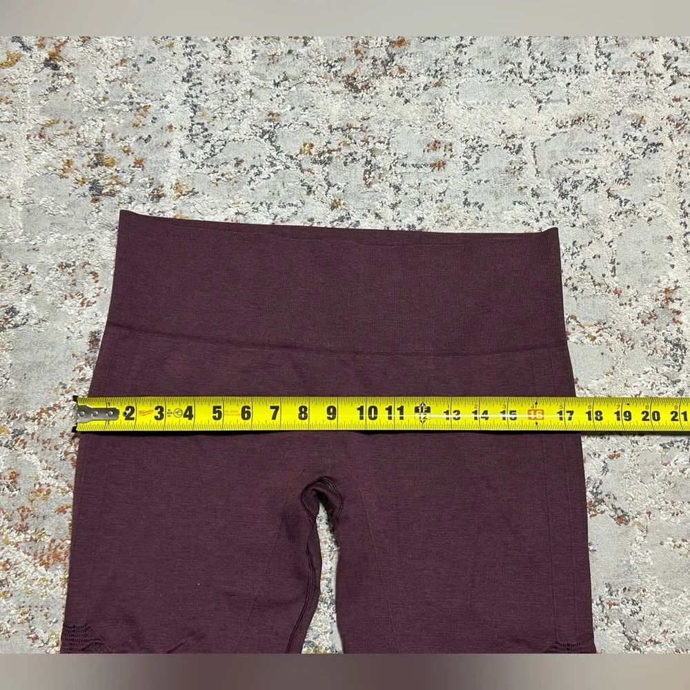 LULULEMON The Flow Crop Il Heathered Bordeaux Drama Leggings Size 12 burgundy
